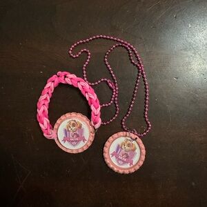 ⭐️HP⭐️Paw Patrol Skye Bottle Cap Necklace and Bracelet